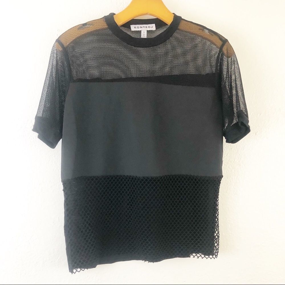 Kontrol Net short sleeve black T-Shirt Size S